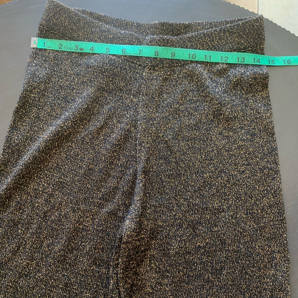 Zara Knit Black And Metallic Gold Loose Fitting Pants Women’s Medium - Picture 5 of 7